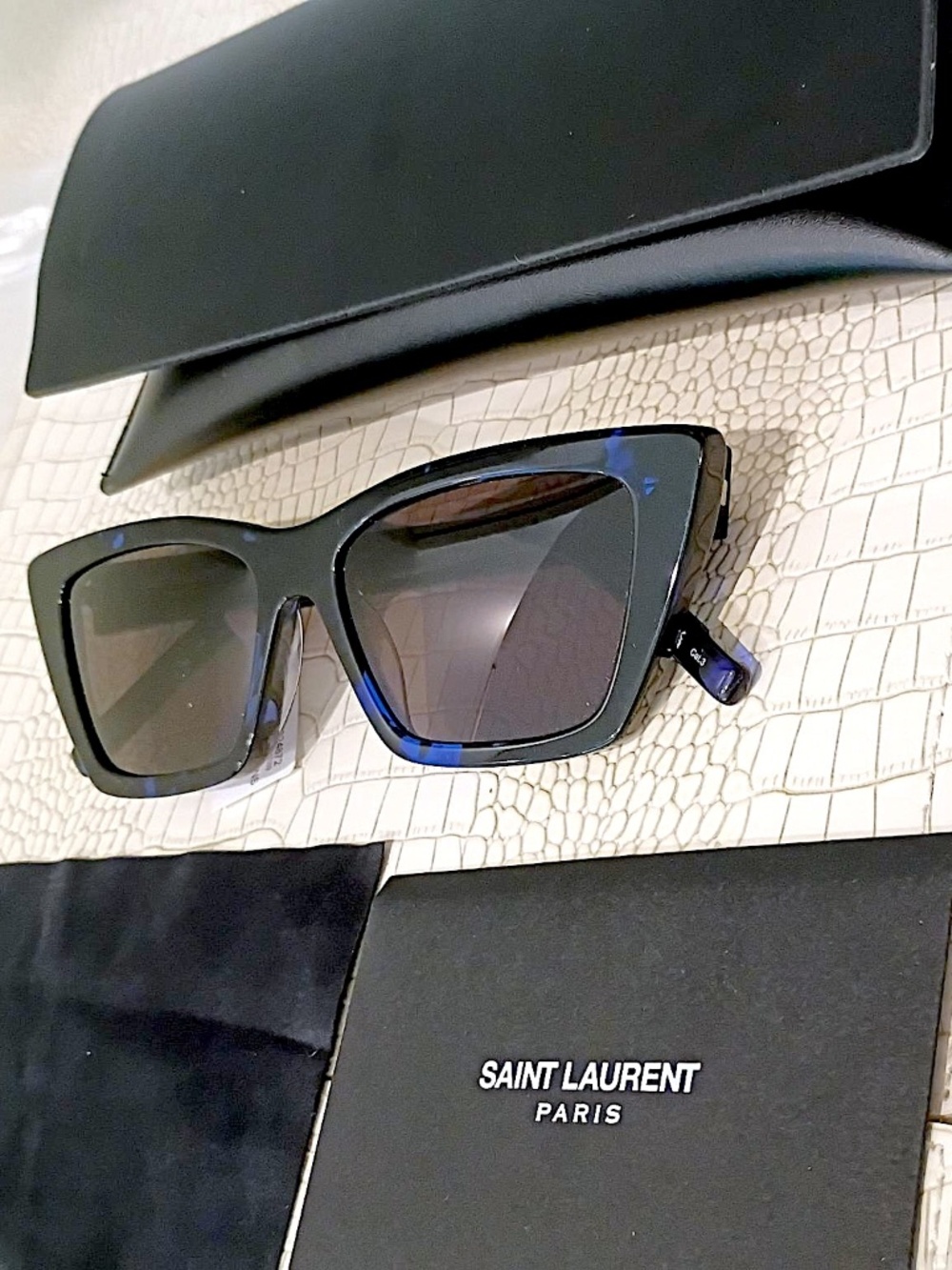 Brand New Saint Laurent SL 276 MICA 009 Blue Havana/Black 53-16-145 Sunglasses